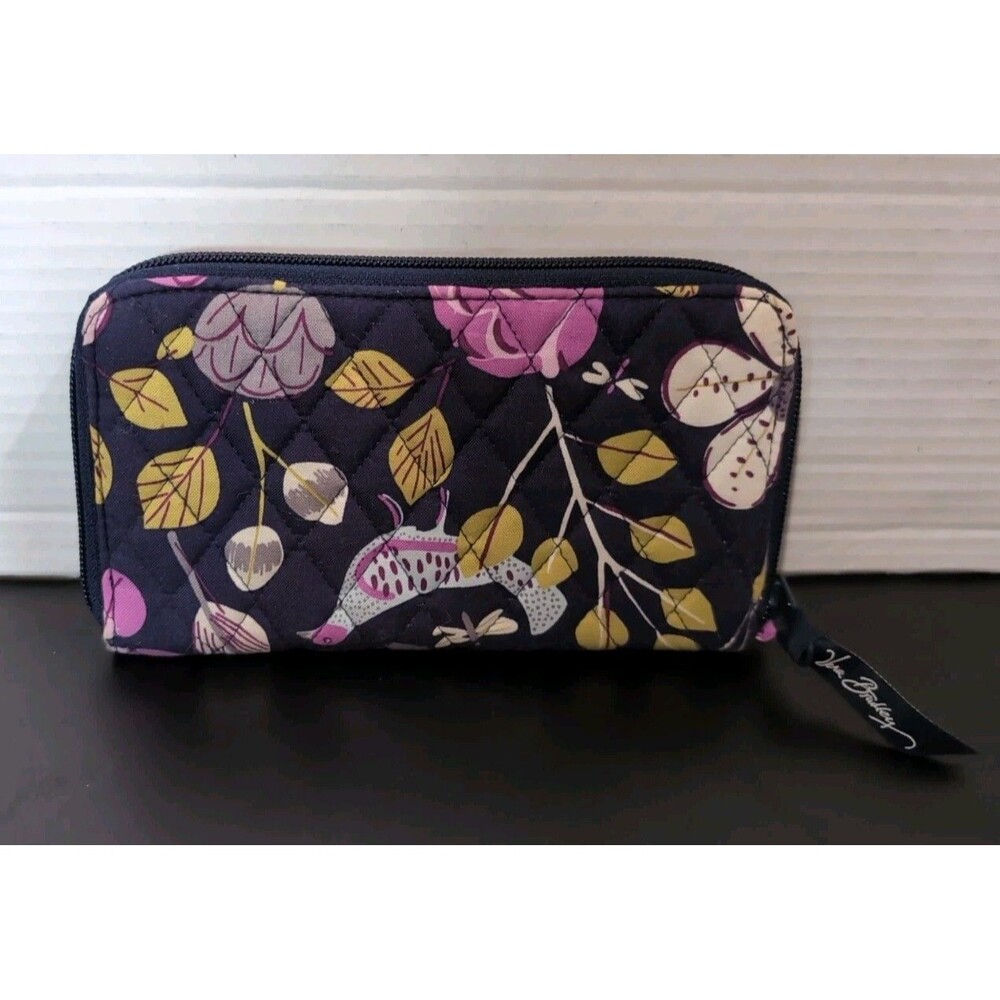 VERA BRADLEY NIGHTINGALE ZIP AROUND WALLET CLUTCH PURSE - Picture 2 of 11
